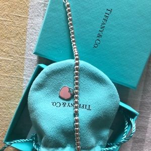 AUTHENTIC Tiffany pink 💓 silver beaded bracelet